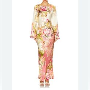 Floral Maxi Dress with Bell Sleeves